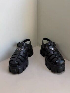 Prada Black Rubber Chunky Sole Fisherman